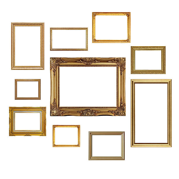 istock antique golden picture frames isolated on white 579120528