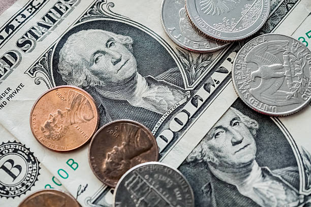 istock Coins and notes of U.S.A. 579121696