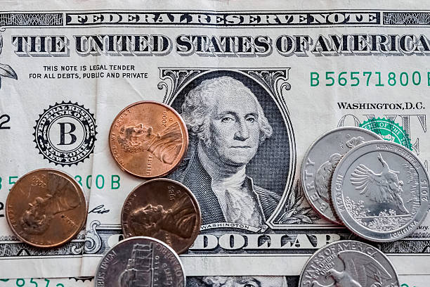 istock Coins and notes of U.S.A. 579123652