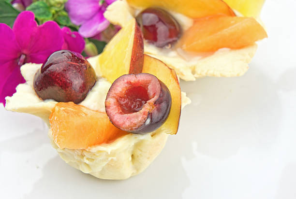 istock Pastries with cream and fresh fruits 579128348