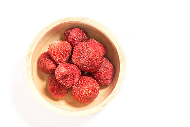 istock Healthy strawberry crispy isolated on white background 579128352