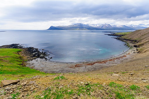 Coastline and landscape in the east fjords region, Iceland