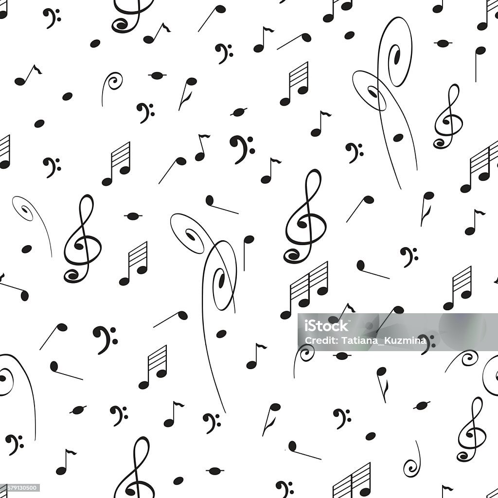 Music Seamless Pattern Background With Black Notes Stock Illustration -  Download Image Now - Abstract, Arts Culture and Entertainment, Backgrounds  - iStock