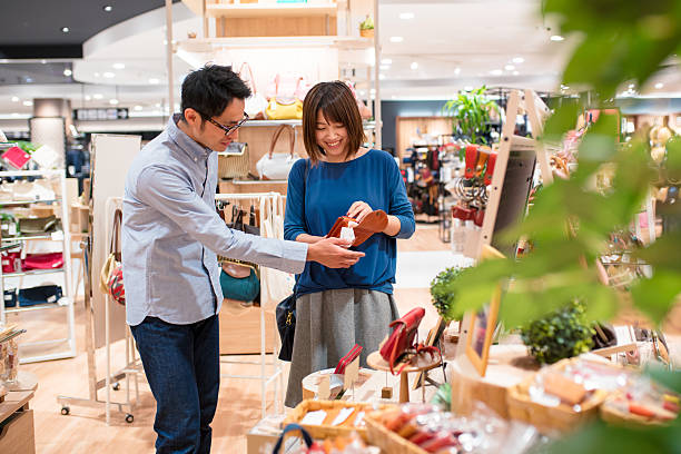 istock Young couple shopping together 579131192