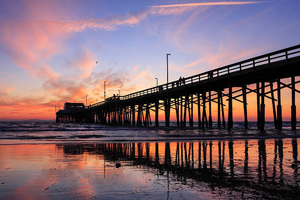 Pier sunset stock photo