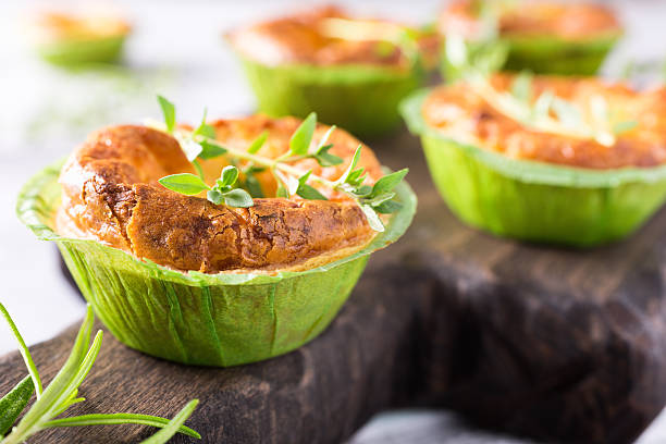 istock Savory cheddar cheese and leek mini quiches 579135536
