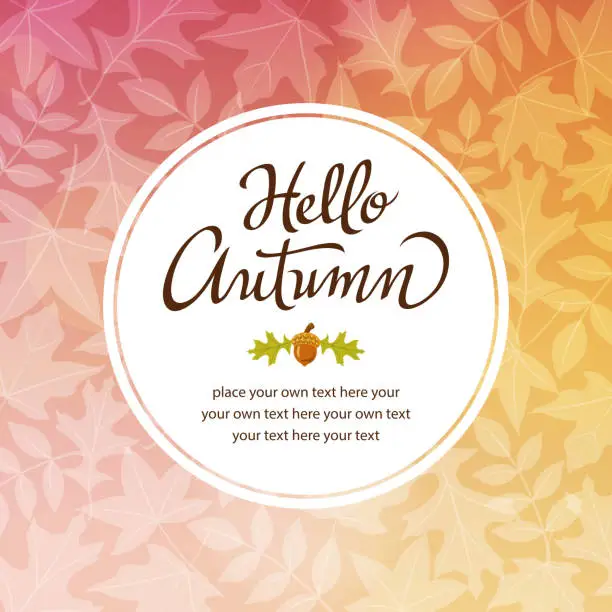 Vector illustration of Hello Autumn Frame