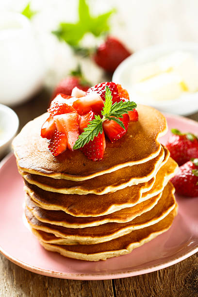 istock Pancakes with fresh strawberry 579136980