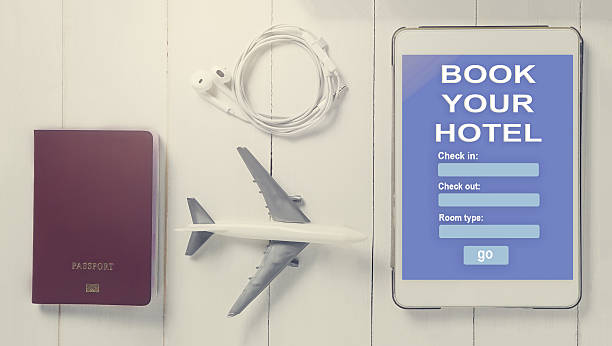 istock Online Travel booking on Tablet 579137394