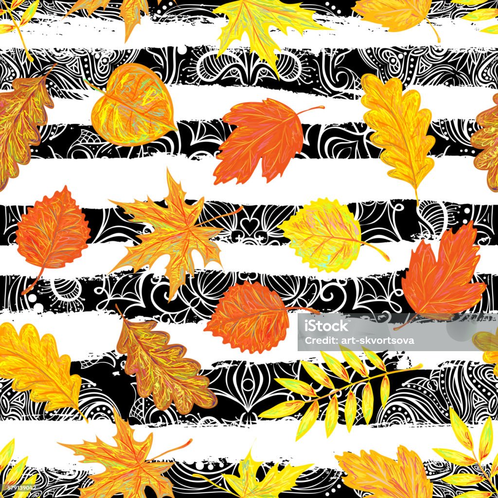 Seamless pattern with colorful autumn leaves Seamless pattern with colorful autumn leaves vector background. Perfect for wallpapers, pattern fills, web page backgrounds, surface textures, textile Art stock vector