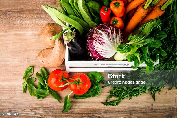Vegetables Fresh From Harvest Stock Photo - Download Image Now - Farmhouse, Food, Groceries