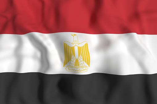 3d rendering of Egypt flag waving