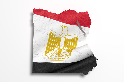 3d rendering of Egypt map and flag.