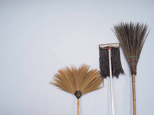 istock Brooms and mop for cleaning 579141820