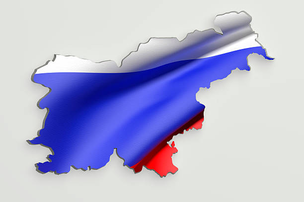 istock Silhouette of Slovenia map with flag 579141822