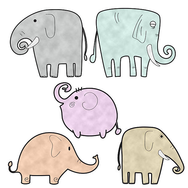 elephant pattern cartoon stock photo