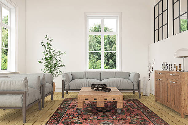 istock Modern vintage living room interior 579143880