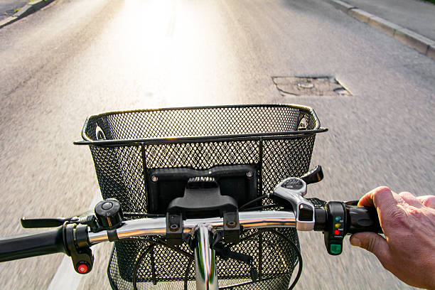 A close look at a bicycle.