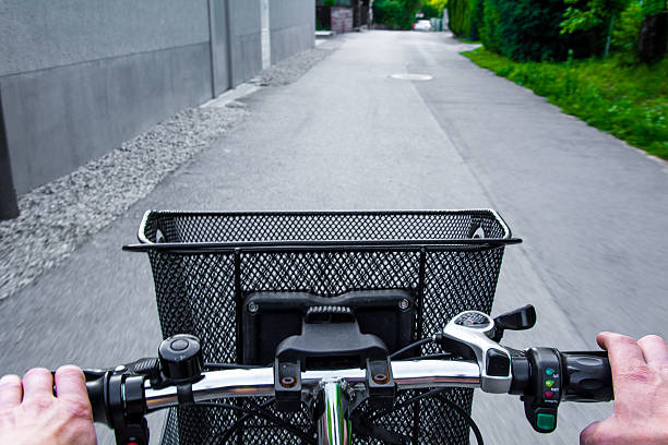 istock Riding electric bike 579148450