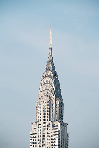 chrysler building flèche en métal argenté - chrysler building photos et images de collection