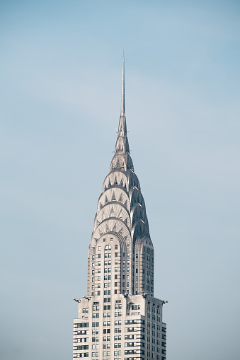 New York City, NY, USA - September 2, 2015: Chrysler Building silver metal spire