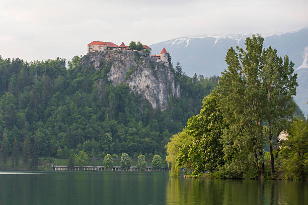 istock Old castle on the lake Bled, Slovenia 579151392