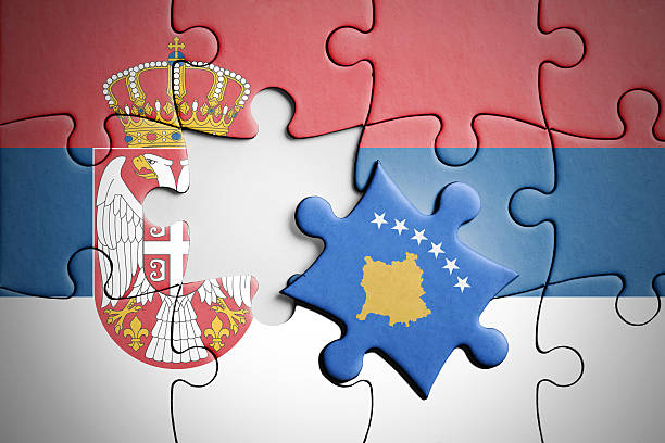istock Serbia and Kosovo. Separatism concept puzzle. 579154400