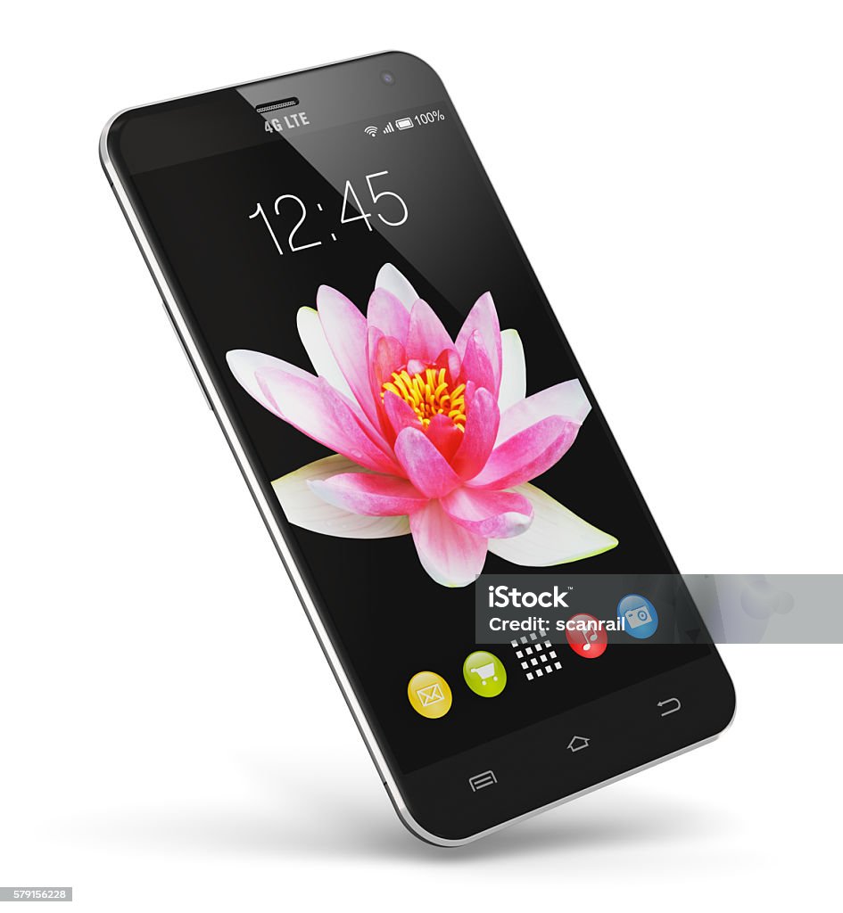 smartphone touchscreen moderno - Foto de stock de Telefone celular royalty-free
