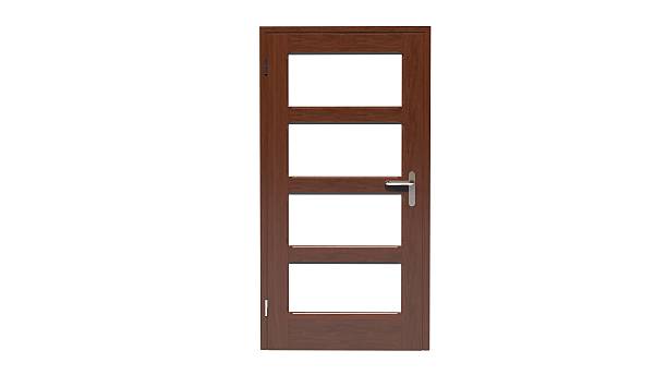 istock Door with windows, home entrance isolated on white background 579158504
