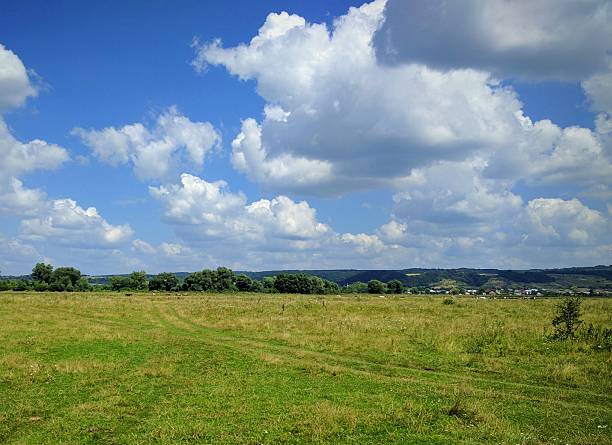 istock Landscape of field and clouds 579158838