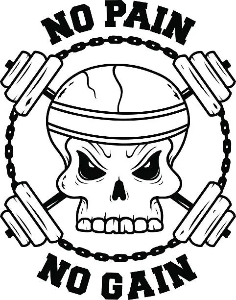 Vector illustration of skull and rods