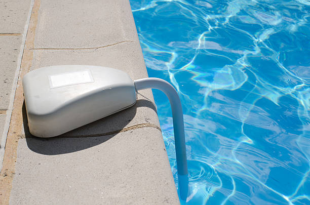 Swimming pool alarm stock photo