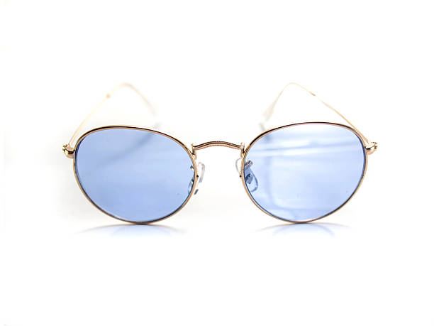 istock Isolated retro blue round sunglasses 579161660
