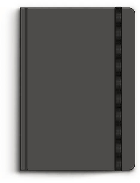 Closed Black Notebook Closed black notebook. Vector illustration. moleskin stock illustrations