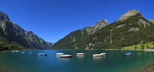 istock Lake Klontalersee and high mountains 579165052