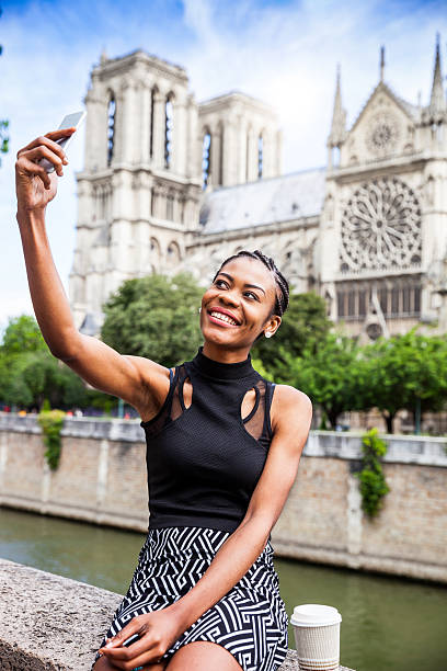 istock Tourist in Paris, selfie in Notre Dame 579165502