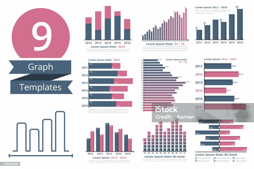 Graph Sample Templet Graphs And Charts Templates Stock Illustration - Download Image Now ...