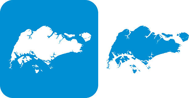 blue singapore icons - singapore map 幅插畫檔、美工圖案、卡通及圖標