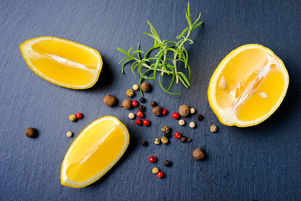 oregano, blueberry; parsley; grapefruit; watercress; pepper; soy; potato; Turmeric; ginger; apple; plum; peach; guawa on white background