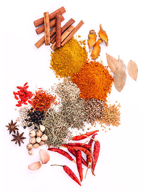 istock Assorted of spices black pepper ,white pepper,fenugreek,cumin ,b 579221606