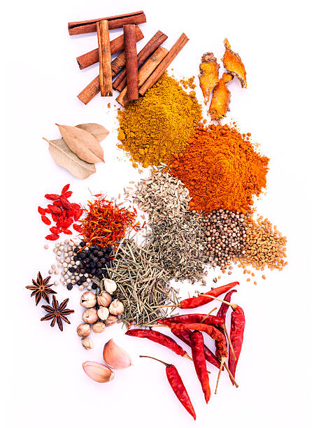 istock Assorted of spices black pepper ,white pepper,fenugreek,cumin ,b 579221672
