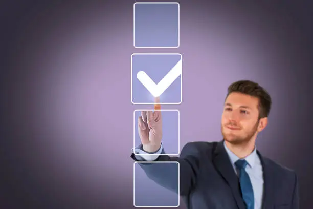 Photo of Businessman Choose Check List on Touch Screen