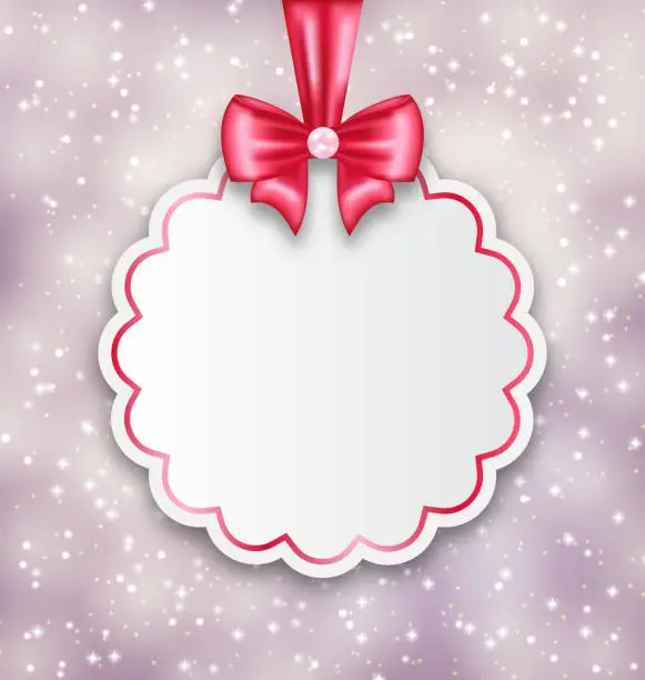 Vector illustration of Shimmering background with celebration paper card for Valentine
