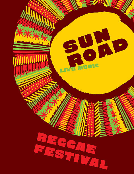 illustrations, cliparts, dessins animés et icônes de reggae musique classique couleur concept affiche. vecteur de style jamaïcain - sleaze