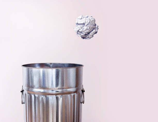 Paper Ball And Trash Can