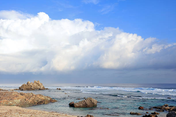 The cobalt blue sea and blue sky of Okinawa.Japan