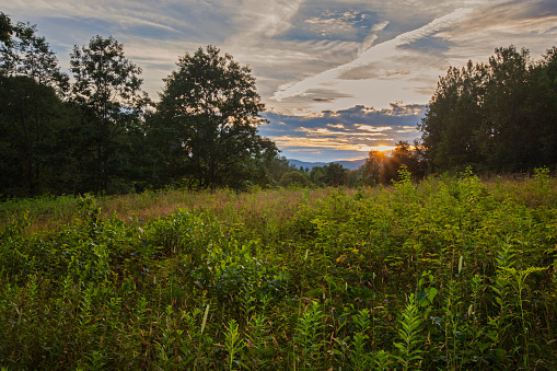 A sunset view in Springside Park in Pittsfield, Massachusetts.