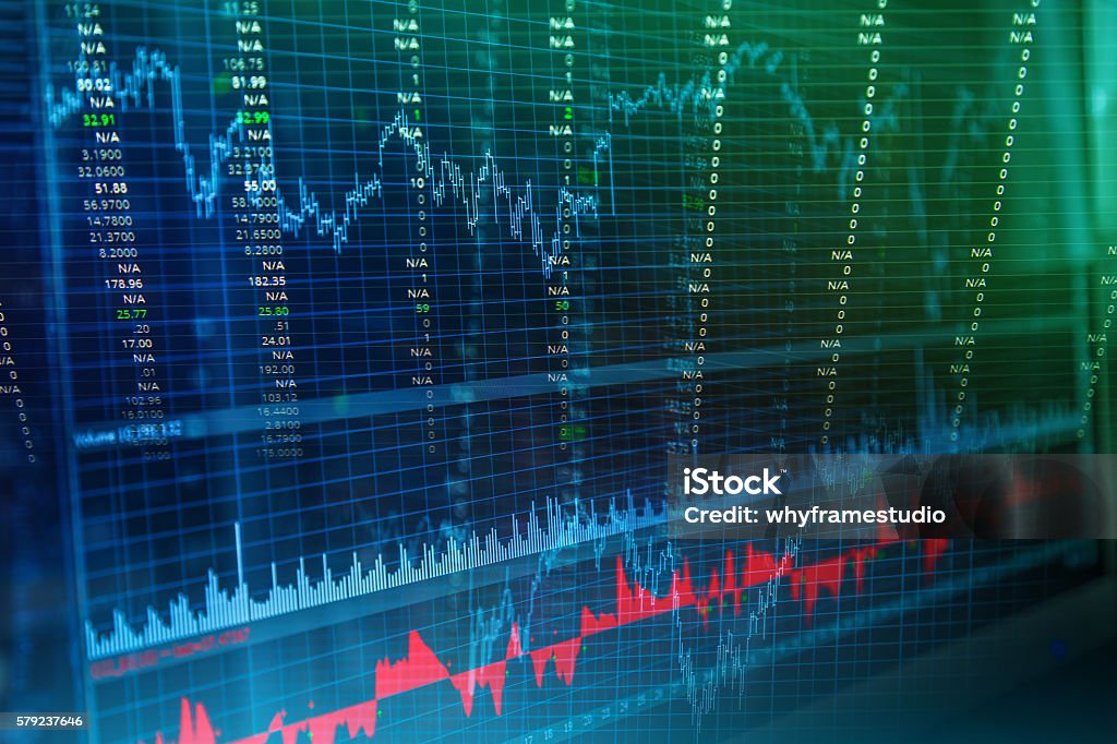 Candle stick graph chart of stock market investment trading Candle sticks graph chart of stock market investment trading New York Stock Exchange Stock Photo