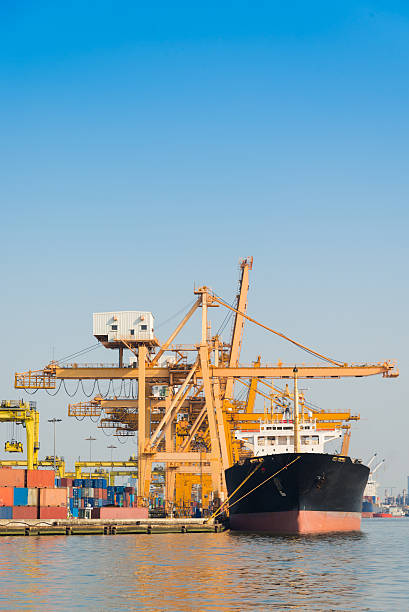 istock Industrial port and Container ship logistic the harbor in Asia , 579237804