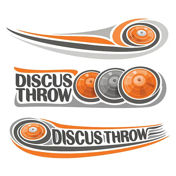 Vector illustration of Vector logo for athletics discus throw